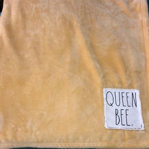 Rae Dunn Queen Bee Yellow Throw Blanket